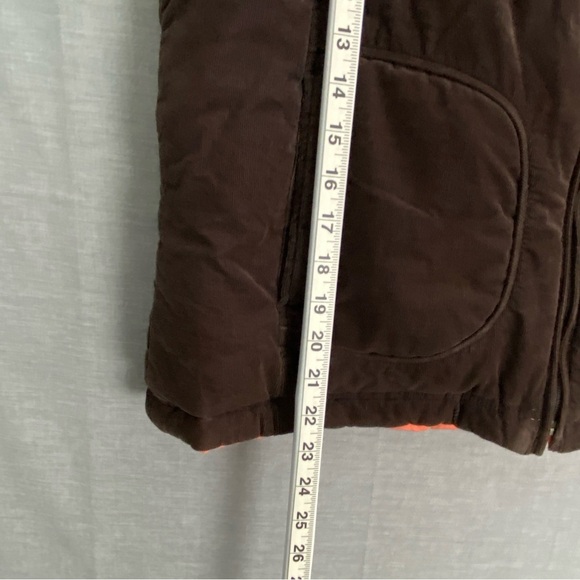 WindRiver Reversible Down Filled Puffer Vest Corduroy and Orange Sz Medium - Picture 11 of 13
